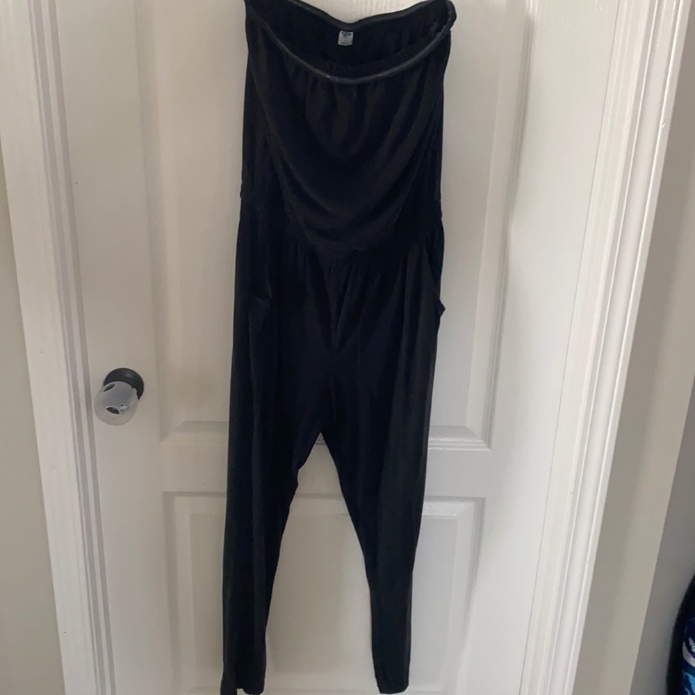 Charcoal gray strapless romper